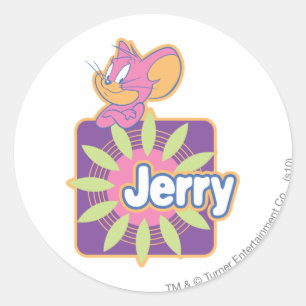 Pegatina Redonda Jerry Neon Mouse