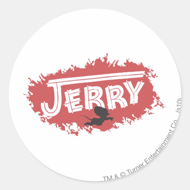 Pegatina Redonda Jerry Silhouette Logo (Anverso)