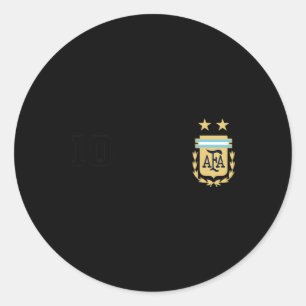 Pegatina Redonda Jersey de la bandera de Argentina vintage fútbol r