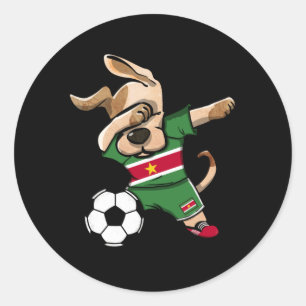 Pegatina Redonda Jersey de los fanáticos del fútbol de Surinam del 