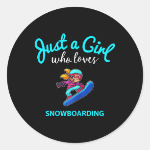 Pegatina Redonda Jersey de snowboard para Chicas niños Snowboard
