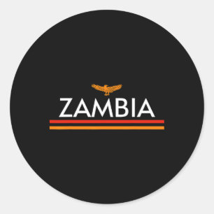 Pegatina Redonda Jersey Deportivo Estilo Bandera de Zambia