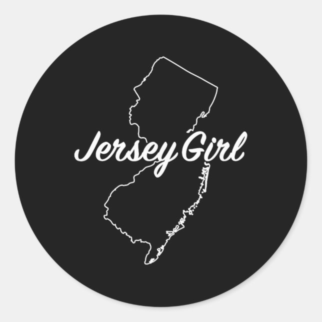 Pegatina Redonda Jersey Girl New Jersey  (Anverso)
