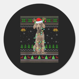 Pegatina Redonda Jerseys Navideños Feos de Perro Ganadero Australia