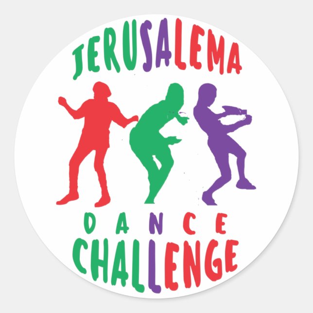 PEGATINA REDONDA JERUSALEMA DANCE CHALLENGE (Anverso)