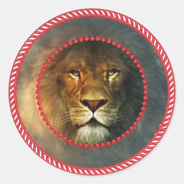 Pegatina Redonda Jesse Tree Lion (Anverso)