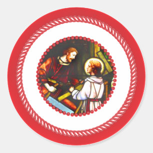 Pegatina Redonda Jesse Tree St. Joseph y Christ