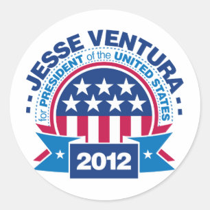 Pegatina Redonda Jesse Ventura para el presidente 2012