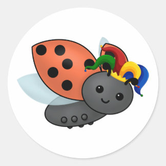 Pegatina Redonda Jester Ladybug