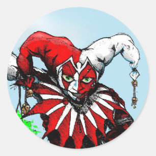 Pegatina Redonda jester w-globloons2