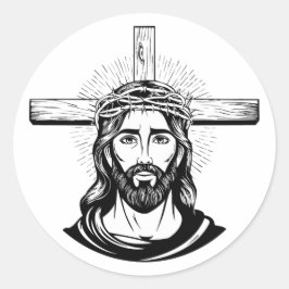 Pegatina Redonda Jesucristo