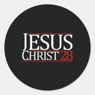 Pegatina Redonda Jesucristo 2028 Vote Jesucristo Premium