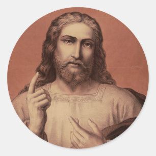 Pegatina Redonda Jesucristo el Maestro