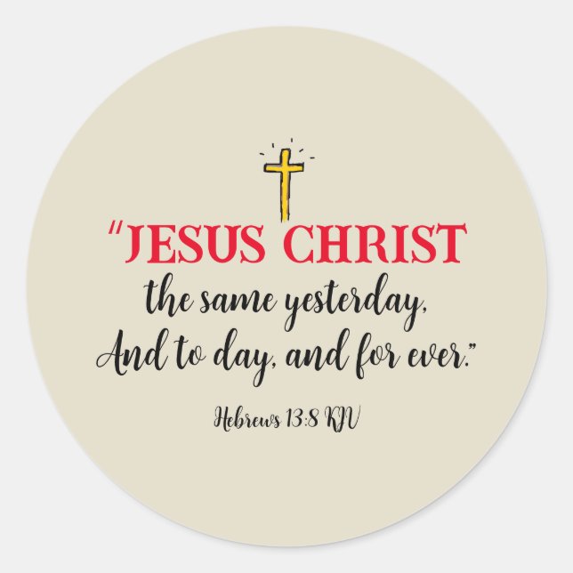 Pegatina Redonda Jesucristo el Mismo (Anverso)