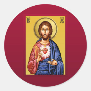 Pegatina Redonda Jesucristo hijo de Dios nuevo