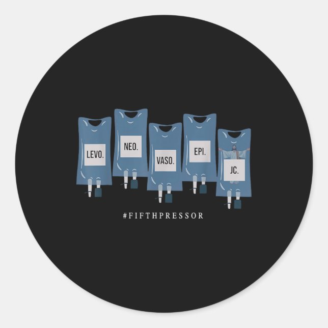 Pegatina Redonda Jesucristo Quinto Pressor Código de Combustible En (Anverso)