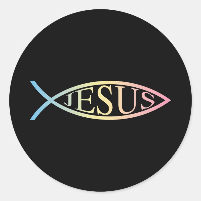 Pegatina Redonda Jesús (Anverso)