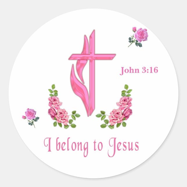 Pegatina Redonda Jesús (Anverso)