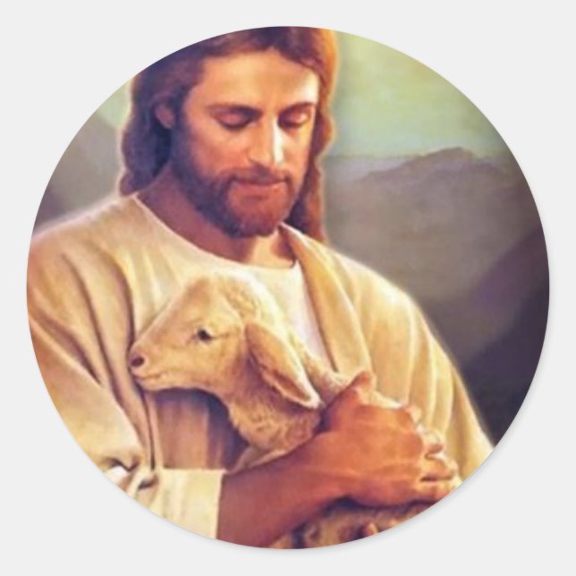 Pegatina Redonda Jesús (Anverso)