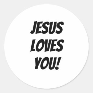 Pegatina Redonda ¡Jesús Amo! Personalizado cristiano