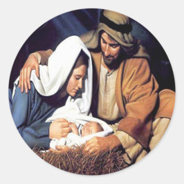 Pegatina Redonda Jesus Christmas Sticker