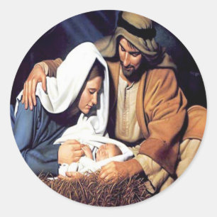 Pegatina Redonda Jesus Christmas Sticker