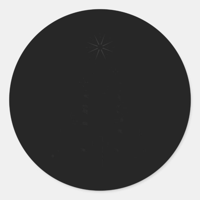 Pegatina Redonda Jesus Christmas Tree Christian Bible Verse Snowfla (Anverso)