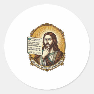 Pegatina Redonda Jesús Confundió la Publicación de Auto Traducción