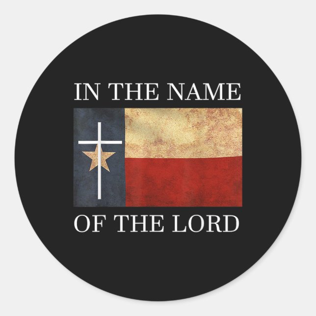 Pegatina Redonda Jesús Cristiano de Texas (Anverso)