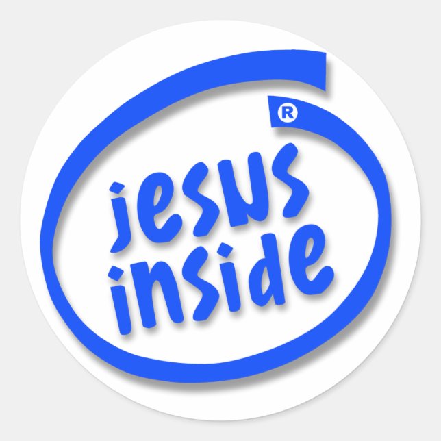 Pegatina Redonda Jesús dentro (Anverso)