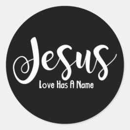 Pegatina Redonda Jesús El Amor Religioso Tiene Un Nombre