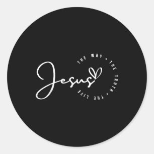 Pegatina Redonda Jesús El Camino La Verdad La Vida Religión Cristia