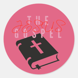 Pegatina Redonda Jesús El Rosado Del Evangelio