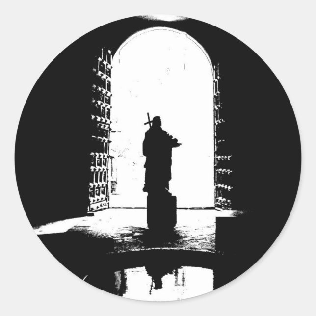 Pegatina Redonda Jesús en la Luz (Anverso)