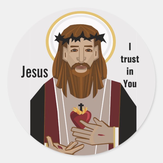 Pegatina Redonda Jesús en ti (Anverso)