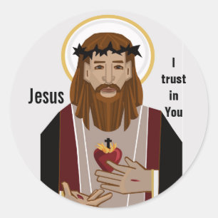 Pegatina Redonda Jesús en ti
