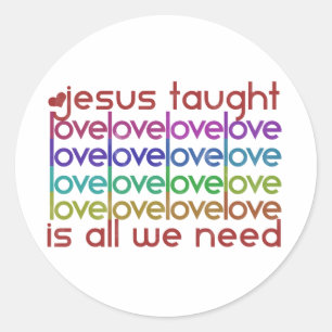 Pegatina Redonda Jesús enseñó amor