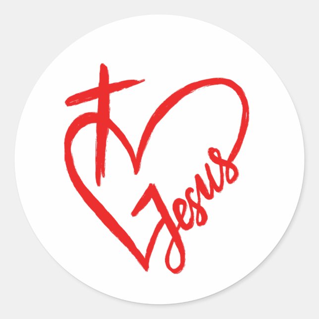 Pegatina Redonda Jesús es amor y vida (Anverso)