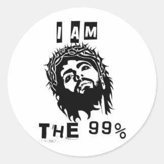 Pegatina Redonda Jesús Es El 99%