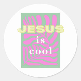 Pegatina Redonda Jesús es Guay, PopArt Pegatina, Christian Gift
