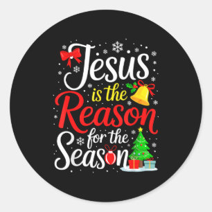 Pegatina Redonda Jesús Es La Razón De La Temporada