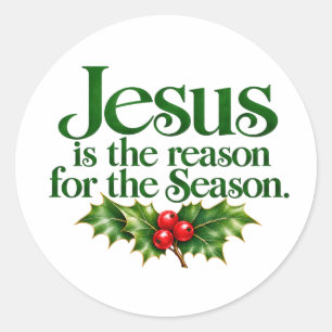 Pegatina Redonda Jesús Es la Razón de la Temporada