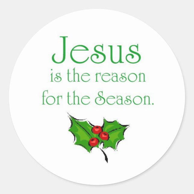 Pegatina Redonda Jesús es la razón de la temporada (Anverso)