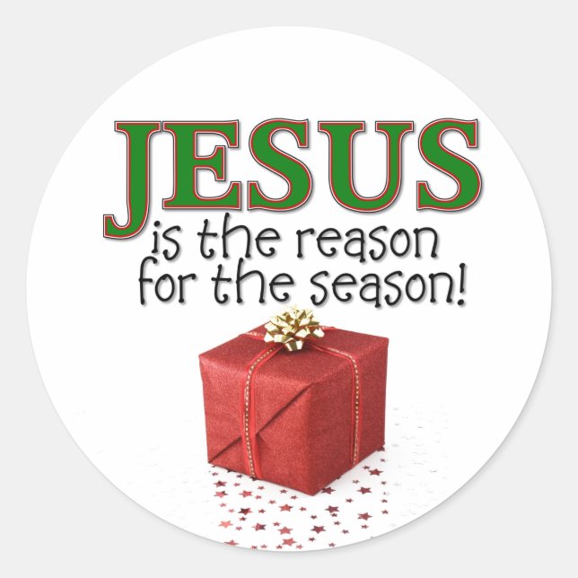 Pegatina Redonda Jesús Es La Razón De La Temporada (Anverso)