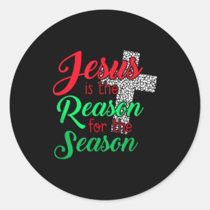 Pegatina Redonda Jesús Es La Razón De La Temporada Cristiano Chris