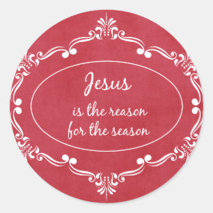 Pegatina Redonda Jesús es la razón del navidad de la estación