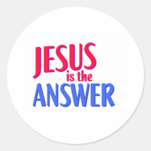 Pegatina Redonda Jesús es la respuesta