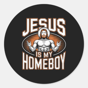 Pegatina Redonda Jesús Es Mi Amigo De Barrio Religioso Gimnasio Fe