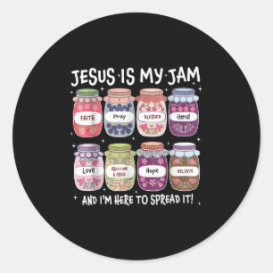 Pegatina Redonda Jesús Es Mi Jam Y Estoy Aquí Para Difundirlo Crist