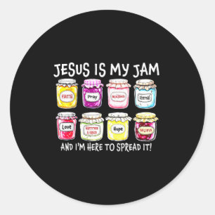 Pegatina Redonda Jesús es mi jam y estoy aquí para difundirlo Jesús